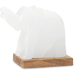 HIMALAYA SALT DREAMS Zoutkristal-tafellamp Olifant Met de hand gemaakt van zoutkristal - iedere steen uniek, H: ca. 11 cm (1 stuk)