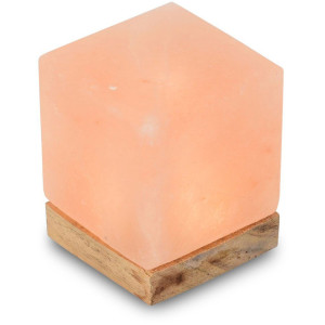 HIMALAYA SALT DREAMS Zoutkristal-tafellamp USB-kubus Met de hand gemaakt van zoutkristal - iedere steen uniek, H: ca.9 cm (1 stuk)