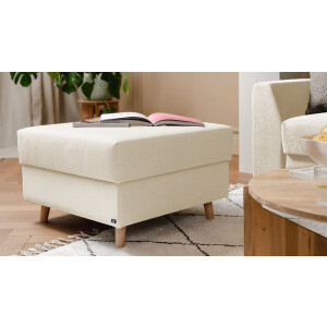 BRUNO poef 70x70 in beige | Comfortabele opbergruimte en praktische opbergruimte