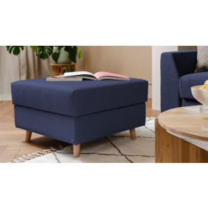 BRUNO poef 70x70 in blauw | Comfortabele opbergruimte en praktische opbergruimte