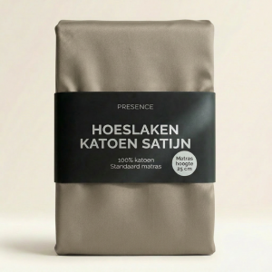 Hoeslaken - Katoen Satijn - Truffel - 140x200cm - Bruin - Presence - Dekbed-Discounter.nl