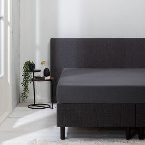 Hoeslaken - Luna Stretch - 2-PACK - 80x200cm - Antraciet - Luna Bedding - Dekbed-Discounter.nl