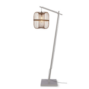 GOOD&MOJO Vloerlamp 'Hokkaido' Bamboe, 176cm, kleur Wit/Naturel