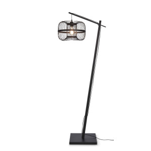 GOOD&MOJO Vloerlamp 'Hokkaido' Bamboe, 150cm, kleur Zwart