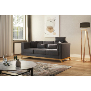 Home affaire 3-zitsbank Viva met houten frame van eikenhout