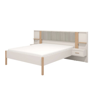 Home affaire Bed Belfort bedcombinatie, met gestoffe hoofdeinde, zachte cordstof (set, 3-delig)