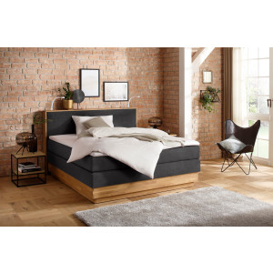 Home affaire Boxspring Cavan Eiken, met bedkist & topmatras, verschillende hardheden (ook H4)