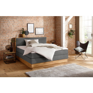 Home affaire Boxspring Cavan Eiken, met bedkist & topmatras, verschillende hardheden (ook H4)