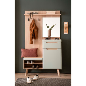 Home affaire Compact kapstokmeubel Torge, kapstok met opbergruimte, garderobekast in Scandic design in twee kleuren, veel opbergruimte, 107 cm breed, geschikt voor kleine ruimtes