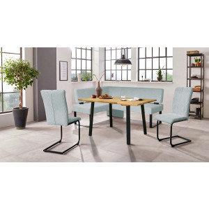 Home affaire Eethoek Oliver Hoekbank met golfvering in de zitting, tafel massief eiken (set, 4-delig)