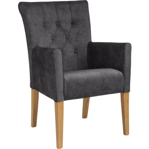 Home affaire Eetkamerstoel King Fauteuil met knoopdetails, gestoffeerde stoel (1 stuk)