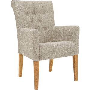 Home affaire Eetkamerstoel King Fauteuil met knoopdetails, gestoffeerde stoel (1 stuk)