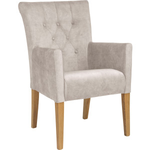 Home affaire Eetkamerstoel King Fauteuil met knoopdetails, gestoffeerde stoel (1 stuk)