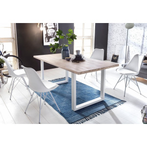 Home affaire Eettafel Miami Beach met wit metalen frame in u-vorm