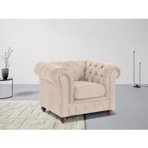 Home affaire Fauteuil CHESTERFIELD met hoogwaardige knoopdetails, ook in leer