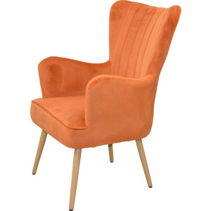 Home affaire Fauteuil Fauteuil met poten van stalen buis, houtkleuren naturel gelakt