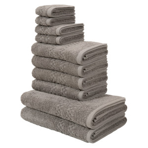 Home affaire Handdoekenset Regona, pluizig en zacht, premium handdoeken met boorden, 500 gr/m² (set, 10 stuks)