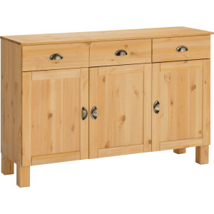 Home affaire Onderkast Oslo 125 cm breed, 38 cm diep, als dressoir, 3 deuren, 2 laden