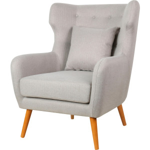 Home affaire Oorfauteuil Yamuna, in Cord, met beklede zitting, frame en poten van massief hout, zithoogte 47 cm