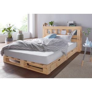 Home affaire Palletbed Alasco gecertificeerd massief hout, uit te breiden tot tweepersoons- of familiebed