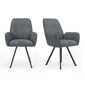 Home affaire Stoel met armleuningen Mily eetkamerstoel, gestoffeerde fauteuil, woonstoel, eetstoel met armleuningen (set, 2 stuks)