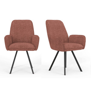 Home affaire Stoel met armleuningen Mily eetkamerstoel, gestoffeerde fauteuil, woonstoel, eetstoel met armleuningen (set, 2 stuks)