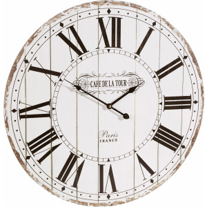 Home affaire Wandklok "Cafe de la tour" romeinse cijfers, rond, ø 60 cm, vintage-look (1-delig)