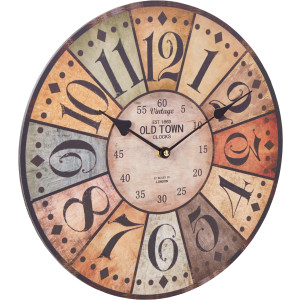 Home affaire Wandklok "Old Town" rond, ø 34 cm, vintage-look (1-delig)