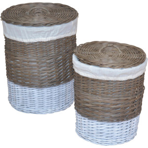 Home affaire Wasmand Van riet, hoogte ca. 51 cm + 60 cm (set, 2 stuks)