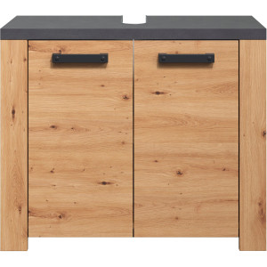 Home affaire Wastafelonderkast Ambres Wastafel in matte echt houtlook - afmetingen (B/D/H) 79/35/67 cm