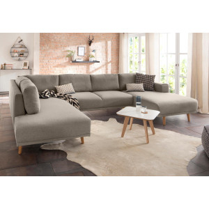 Home affaire Zithoek Lasse U-vorm in scandinavische stijl met houten poten