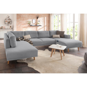 Home affaire Zithoek Lasse U-vorm in scandinavische stijl met houten poten