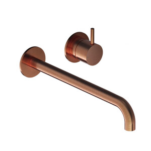 Hotbath Cobber afbouwdeel inbouw wastafelmengkraan en 25 cm uitloop geborsteld koper PVD CB005EXT25BCP