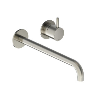 Hotbath Cobber afbouwdeel inbouw wastafelmengkraan en 25 cm uitloop geborsteld nikkel CB005EXT25GN