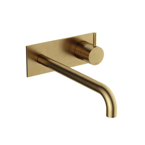 Hotbath Cobber Afbouwdeel - voor wastafelkraan - 25cm uitloop - Living colours - Geborsteld Messing CB106EXT25BB