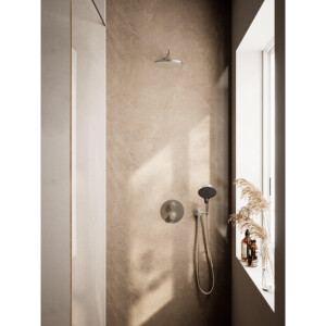 Hotbath COBBER Regendoucheset - inbouwkraan - thermostatisch - 20cm hoofddouche - handdouche - geborsteld nikkel SWIBS12AGN