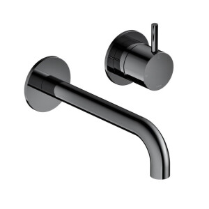 Hotbath Cobber Wastafelkraan inbouw - 18 cm uitloop - zwart chroom CB105EXT18BK HBCB105