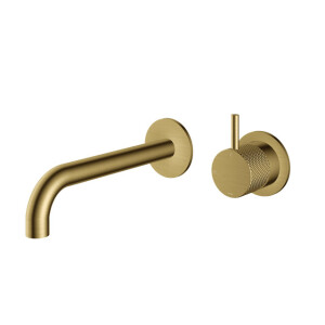 Hotbath Cobber X afbouwdeel voor wastafelmengkraan met 18cm uitloop geborsteld messing pvd CX005EXT18BBP