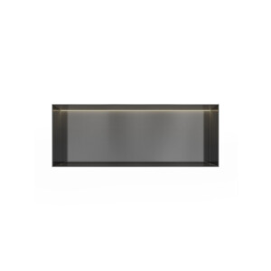 Hotbath &MORE Inbouwbox of inbouwnis - 30x80x10 - frameless + LED - Geborsteld gunmetal PVD BOX080FLBGP