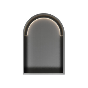 Hotbath &MORE Inbouwbox of inbouwnis Toogmodel - 30x45x10 - with LED IP44 - Geborsteld gunmetal PVD BOW30LBGP