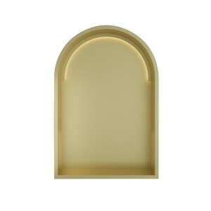 Hotbath &MORE Inbouwbox of inbouwnis Toogmodel - 30x45x10cm - with LED - IP44 - Geborsteld messing PVD BOW30LBBP