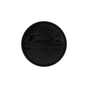 QUVIO Houten dienblad rond - Diameter 24 cm - Zwart