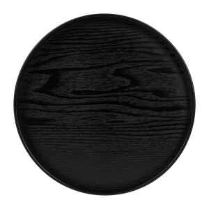 QUVIO Houten dienblad rond - Diameter 36 cm - Zwart