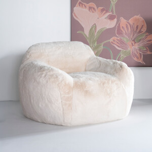 By-Boo Fauteuil 'Hug' Fluffy, kleur Beige