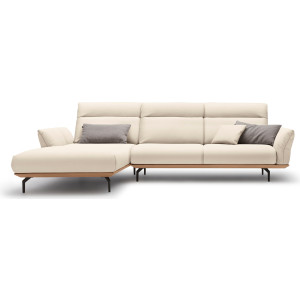 Hülsta Sofa Hoekbank Hs.460 Sokkel in eiken, onderstel in umbra grijs, breedte 318 cm