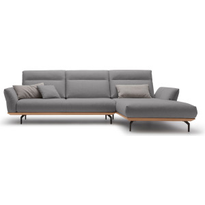 Hülsta Sofa Hoekbank Hs.460 Sokkel in eiken, onderstel in umbra grijs, breedte 318 cm