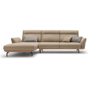 Hülsta Sofa Hoekbank Hs.460 Sokkel in eiken, onderstel in umbra grijs, breedte 318 cm