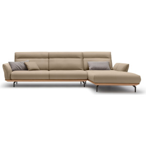 Hülsta Sofa Hoekbank Hs.460 Sokkel in eiken, onderstel in umbra grijs, breedte 338 cm