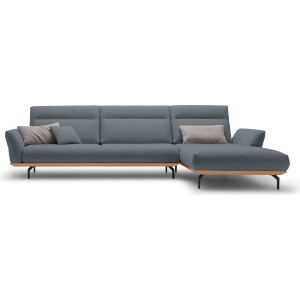 Hülsta Sofa Hoekbank Hs.460 Sokkel in eiken, onderstel in umbra grijs, breedte 338 cm