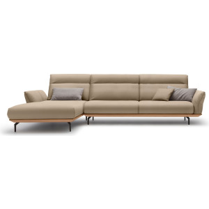 Hülsta Sofa Hoekbank Hs.460 Sokkel in eiken, onderstel in umbra grijs, breedte 338 cm